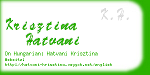 krisztina hatvani business card